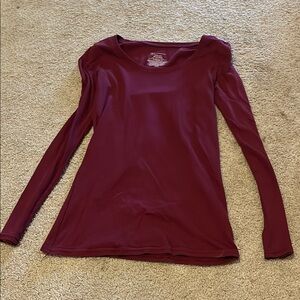 Women's Burgundy Long Sleeve Top